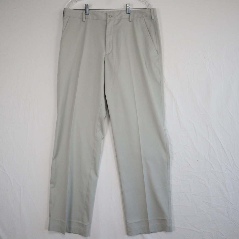 Nike‎ Golf Pants Mens 34x32 Dri-Fit Performance Chino Stretch Flat Front Beige